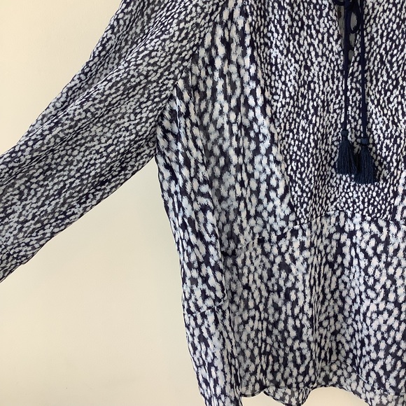 Michael Kors women’s top long sleeve blue blouse size large - Picture 4 of 10